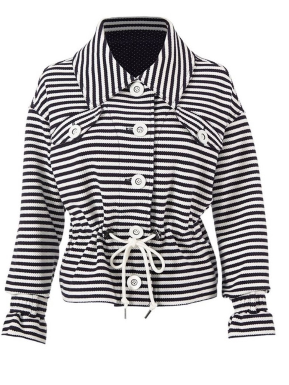Cabi Harbor Jacket #5654 Navy Blue and White Nautical Size Med